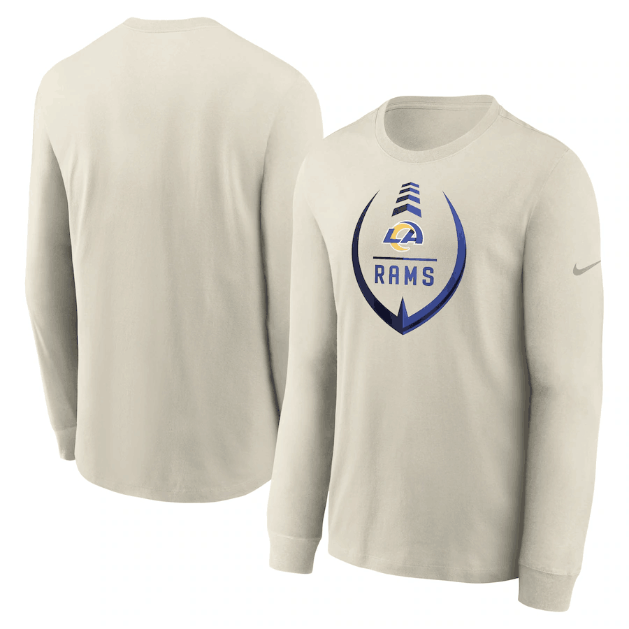 Men's Los Angeles Rams Cream Icon Legend Performance Long Sleeve T-Shirt Men's Los Angeles Rams Cream Icon Legend Performance Long Sleeve T-Shirt